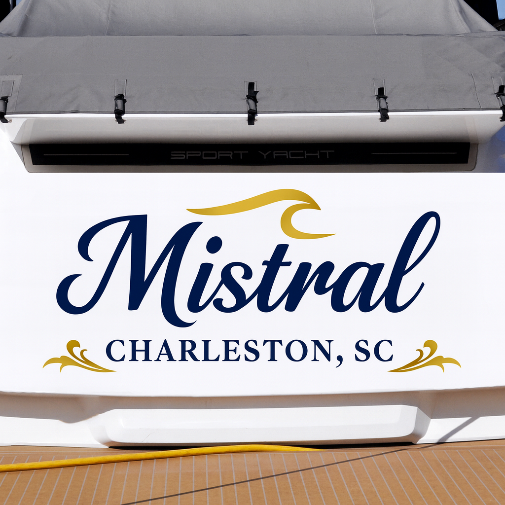 Custom Boat Stern Decal Sticker Sign | Boat Stern Name & Hailing City (Port) Sign