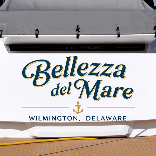 Custom Boat Stern Decal Sticker Sign | Boat Stern Name & Hailing City (Port) Sign
