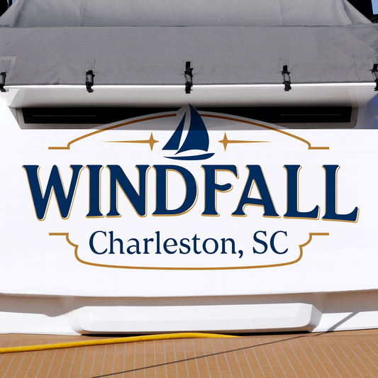Custom Boat Stern Decal Sticker Sign | Boat Stern Name & Hailing City (Port) Sign