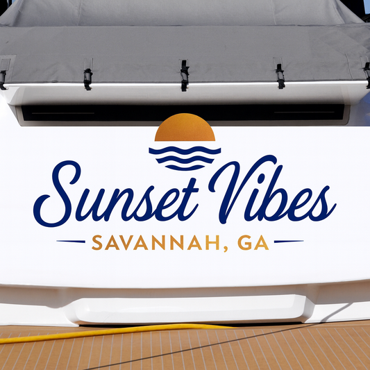 Custom Boat Stern Decal Sticker Sign | Boat Stern Name & Hailing City (Port) Sign