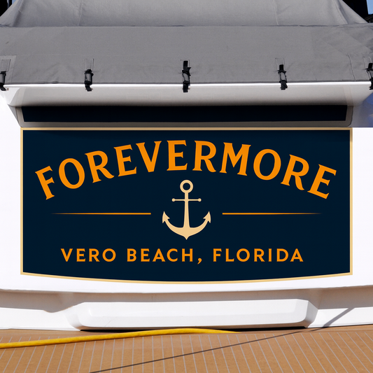 Custom Boat Stern Decal Sticker Sign | Boat Stern Name & Hailing City (Port) Sign