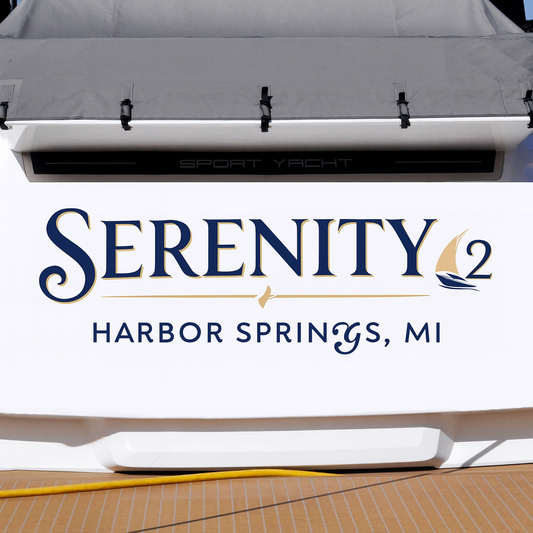 Custom Boat Stern Decal Sticker Sign | Boat Stern Name & Hailing City (Port) Sign