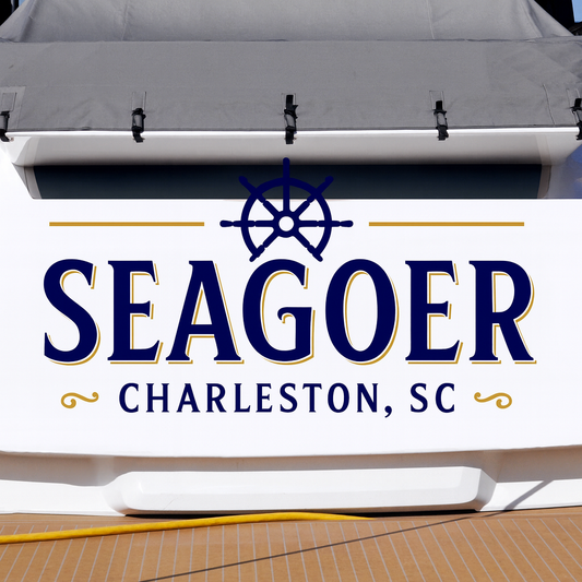 Custom Boat Stern Decal Sticker Sign | Boat Stern Name & Hailing City (Port) Sign