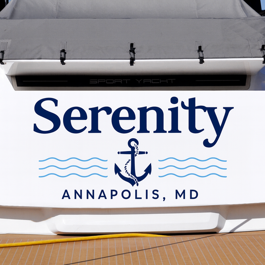 Custom Boat Stern Decal Sticker Sign | Boat Stern Name & Hailing City (Port) Sign