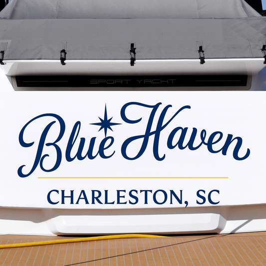 Custom Boat Stern Decal Sticker Sign | Boat Stern Name & Hailing City (Port) Sign