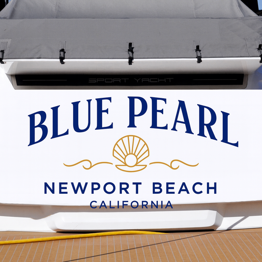 Custom Boat Stern Decal Sticker Sign | Boat Stern Name & Hailing City (Port) Sign