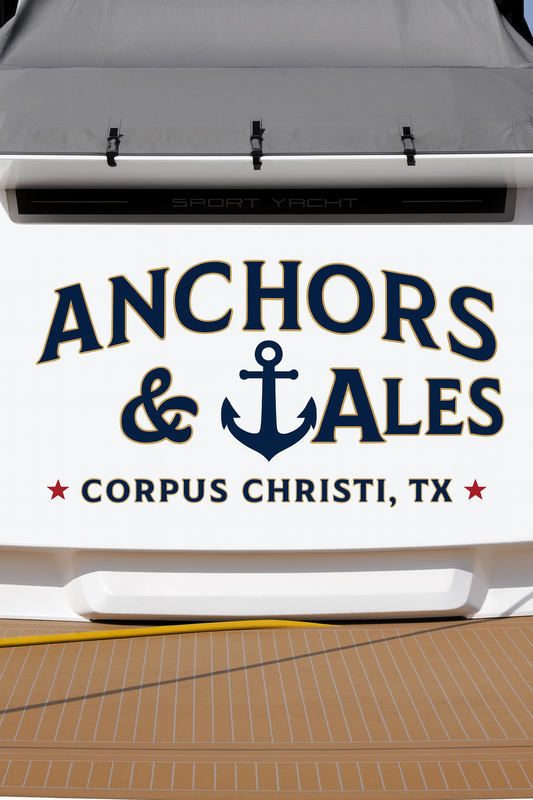 Custom Boat Stern Decal Sticker Sign | Boat Stern Name & Hailing City (Port) Sign