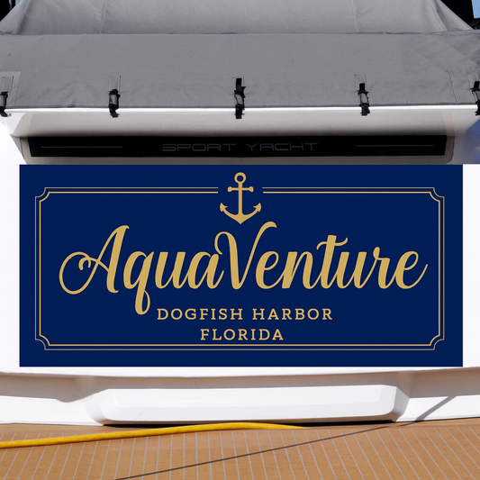 Custom Boat Stern Decal Sticker Sign | Boat Stern Name & Hailing City (Port) Sign