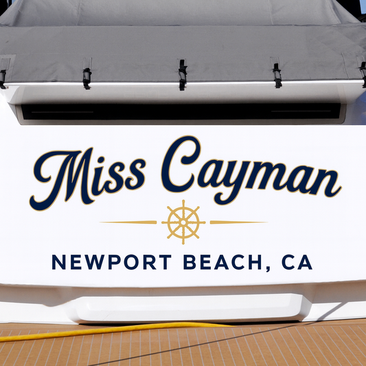 Custom Boat Stern Decal Sticker Sign | Boat Stern Name & Hailing City (Port) Sign