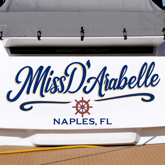 Custom Boat Stern Decal Sticker Sign | Boat Stern Name & Hailing City (Port) Sign