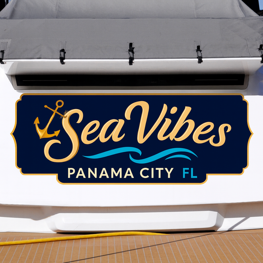 Custom Boat Stern Decal Sticker Sign | Boat Stern Name & Hailing City (Port) Sign