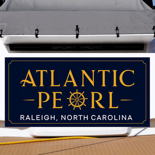Custom Boat Stern Decal Sticker Sign | Boat Stern Name & Hailing City (Port) Sign