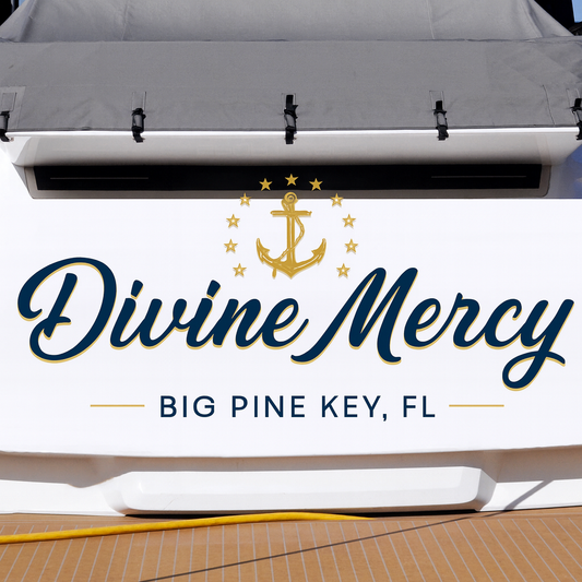 Custom Boat Stern Decal Sticker Sign | Boat Stern Name & Hailing City (Port) Sign