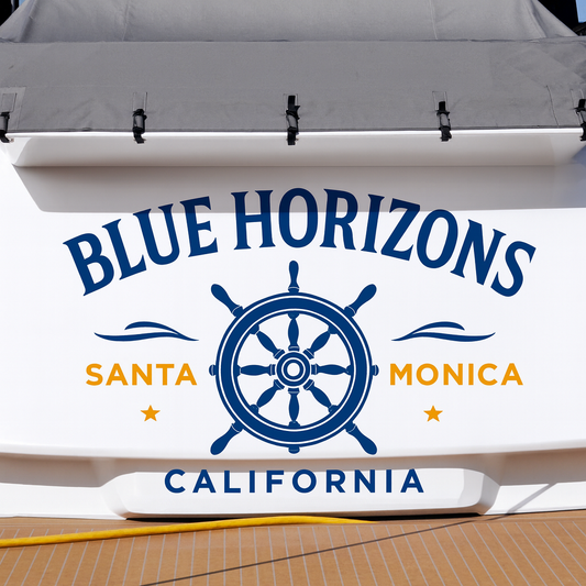 Custom Boat Stern Decal Sticker Sign | Boat Stern Name & Hailing City (Port) Sign