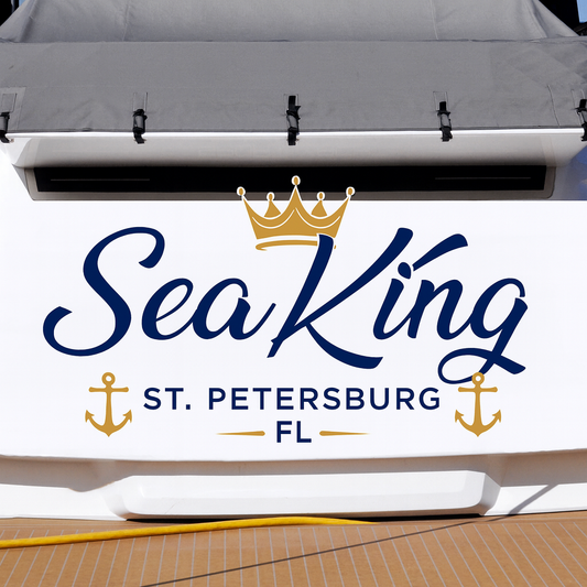 Custom Boat Stern Decal Sticker Sign | Boat Stern Name & Hailing City (Port) Sign