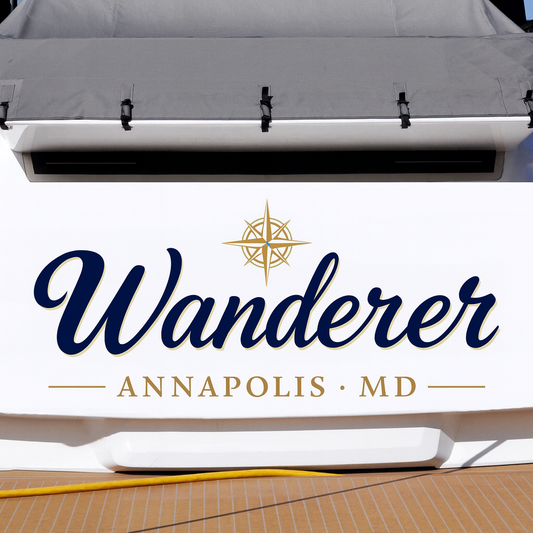 Custom Boat Stern Decal Sticker Sign | Boat Stern Name & Hailing City (Port) Sign