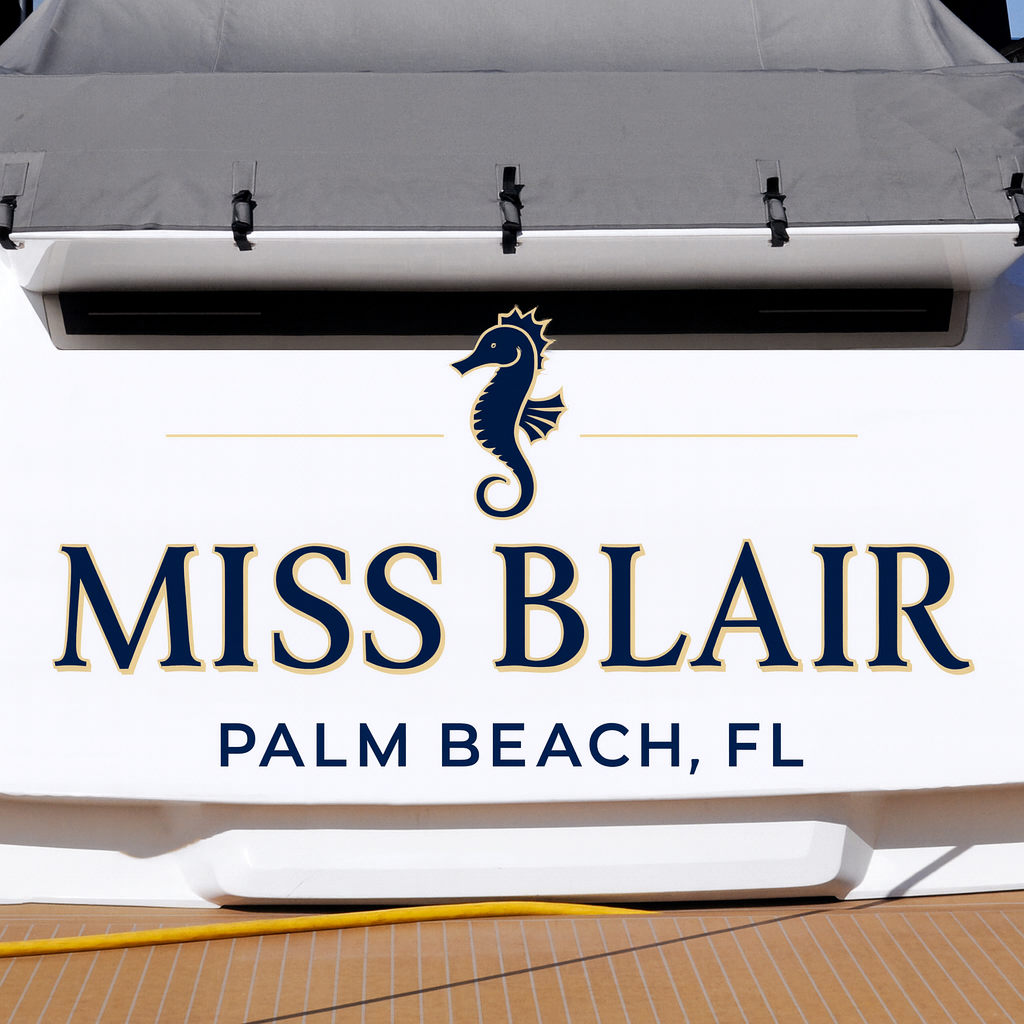 Custom Boat Stern Decal Sticker Sign | Boat Stern Name & Hailing City (Port) Sign
