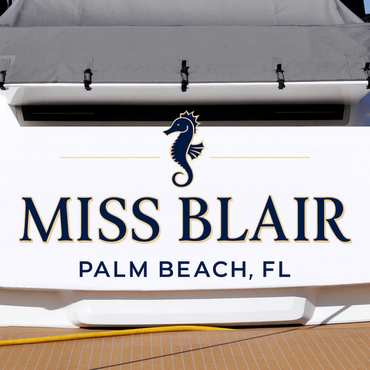 Custom Boat Stern Decal Sticker Sign | Boat Stern Name & Hailing City (Port) Sign