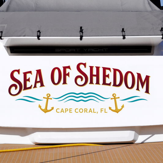 Custom Boat Stern Decal Sticker Sign | Boat Stern Name & Hailing City (Port) Sign