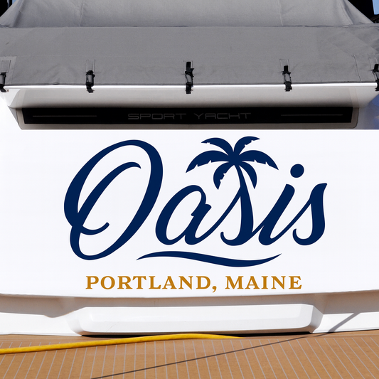 Custom Boat Stern Decal Sticker Sign | Boat Stern Name & Hailing City (Port) Sign