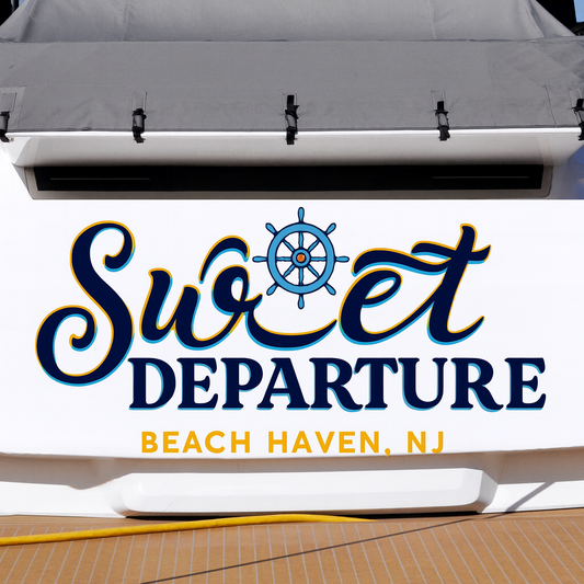 Custom Boat Stern Decal Sticker Sign | Boat Stern Name & Hailing City (Port) Sign