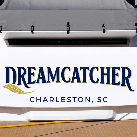 Custom Boat Stern Decal Sticker Sign | Boat Stern Name & Hailing City (Port) Sign
