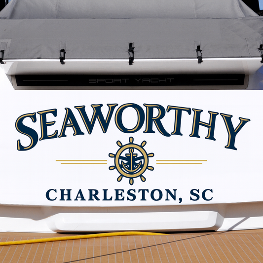 Custom Boat Stern Decal Sticker Sign | Boat Stern Name & Hailing City (Port) Sign