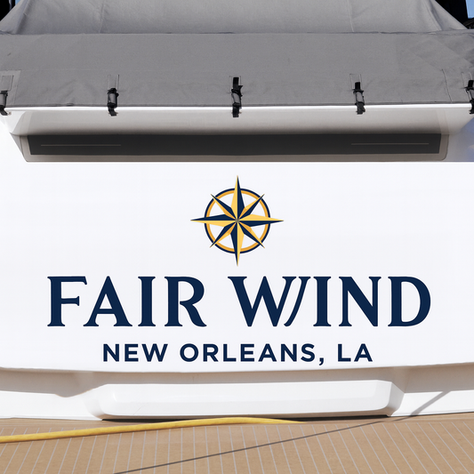 Custom Boat Stern Decal Sticker Sign | Boat Stern Name & Hailing City (Port) Sign