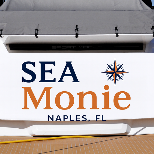 Custom Boat Stern Decal Sticker Sign | Boat Stern Name & Hailing City (Port) Sign