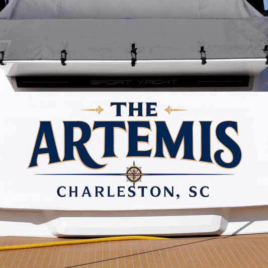 Custom Boat Stern Decal Sticker Sign | Boat Stern Name & Hailing City (Port) Sign