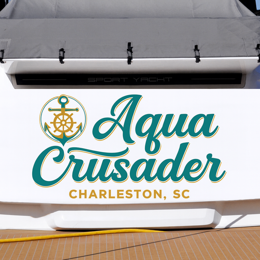 Custom Boat Stern Decal Sticker Sign | Boat Stern Name & Hailing City (Port) Sign