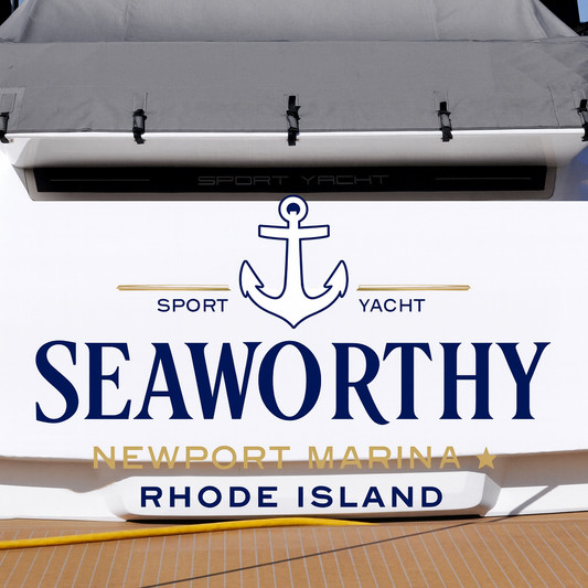 Custom Boat Stern Decal Sticker Sign | Boat Stern Name & Hailing City (Port) Sign