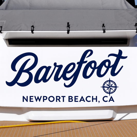 Custom Boat Stern Decal Sticker Sign | Boat Stern Name & Hailing City (Port) Sign