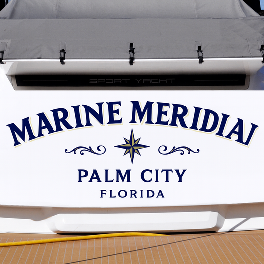 Custom Boat Stern Decal Sticker Sign | Boat Stern Name & Hailing City (Port) Sign