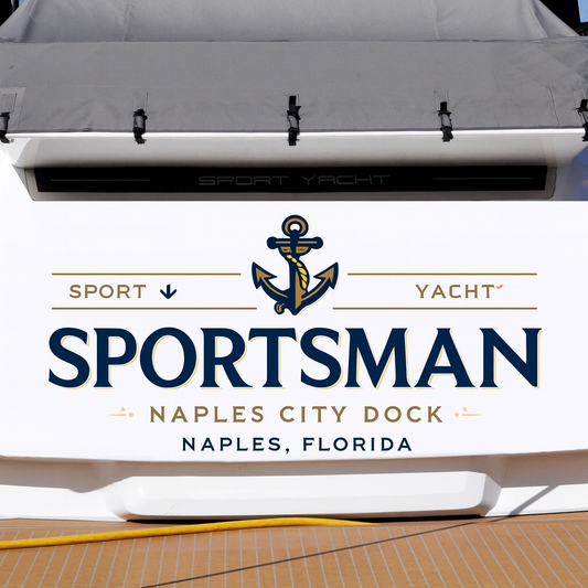 Custom Boat Stern Decal Sticker Sign | Boat Stern Name & Hailing City (Port) Sign