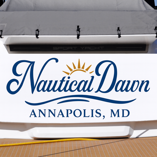 Custom Boat Stern Decal Sticker Sign | Boat Stern Name & Hailing City (Port) Sign
