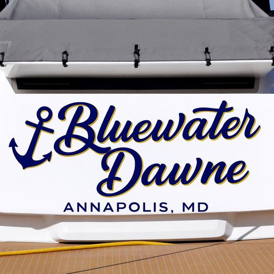 Custom Boat Stern Decal Sticker Sign | Boat Stern Name & Hailing City (Port) Sign