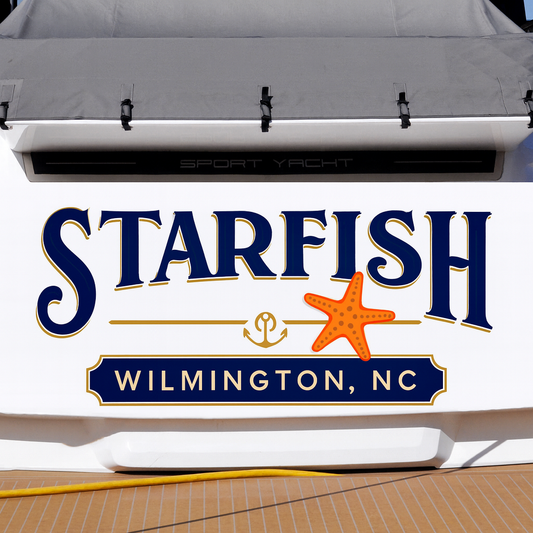 Custom Boat Stern Decal Sticker Sign | Boat Stern Name & Hailing City (Port) Sign