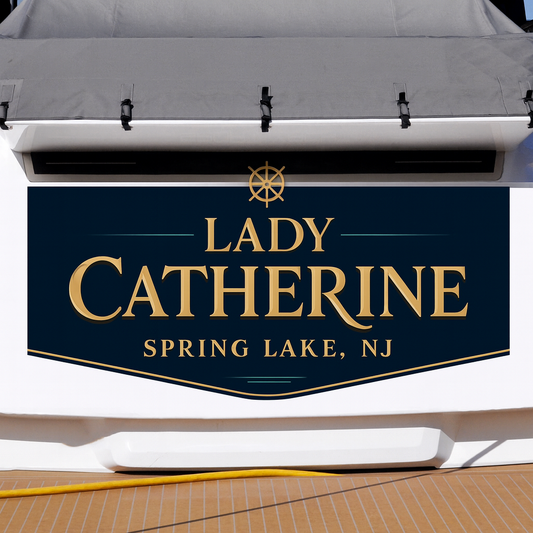 Custom Boat Stern Decal Sticker Sign | Boat Stern Name & Hailing City (Port) Sign