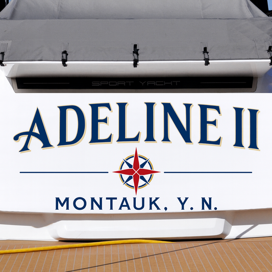 Custom Boat Stern Decal Sticker Sign | Boat Stern Name & Hailing City (Port) Sign