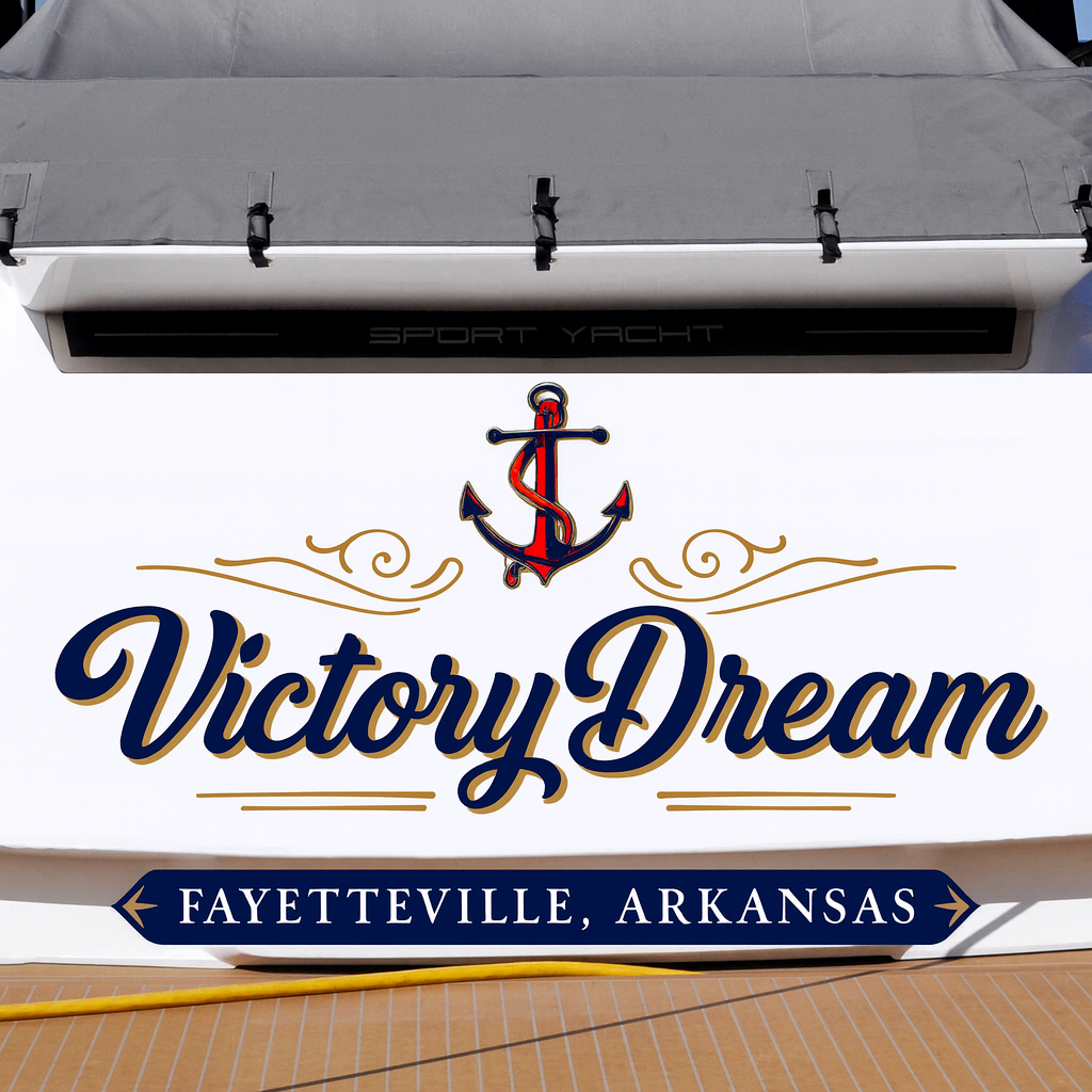 Custom Boat Stern Decal Sticker Sign | Boat Stern Name & Hailing City (Port) Sign