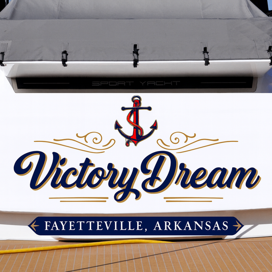 Custom Boat Stern Decal Sticker Sign | Boat Stern Name & Hailing City (Port) Sign
