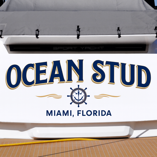 Custom Boat Stern Decal Sticker Sign | Boat Stern Name & Hailing City (Port) Sign