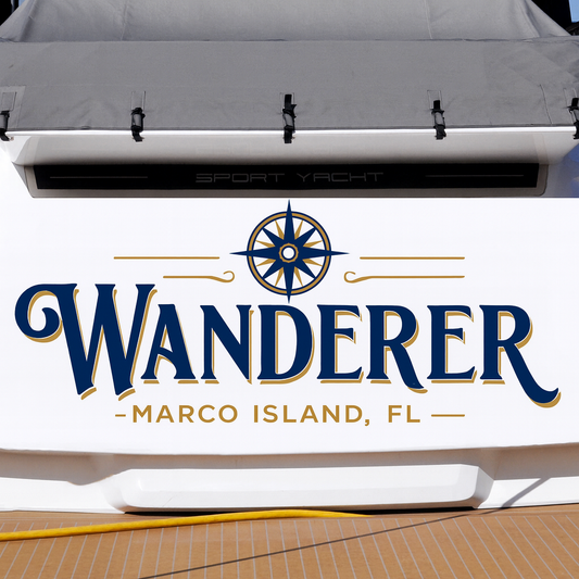 Custom Boat Stern Decal Sticker Sign | Boat Stern Name & Hailing City (Port) Sign
