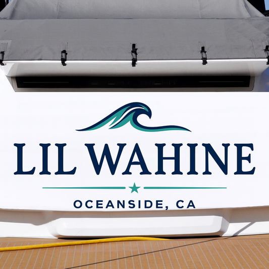 Custom Boat Stern Decal Sticker Sign | Boat Stern Name & Hailing City (Port) Sign