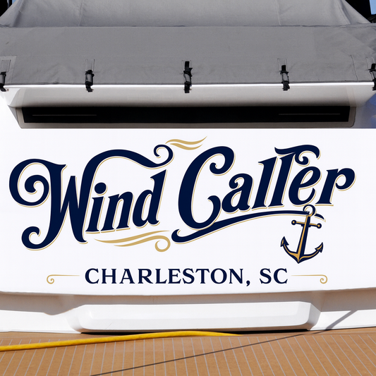 Custom Boat Stern Decal Sticker Sign | Boat Stern Name & Hailing City (Port) Sign