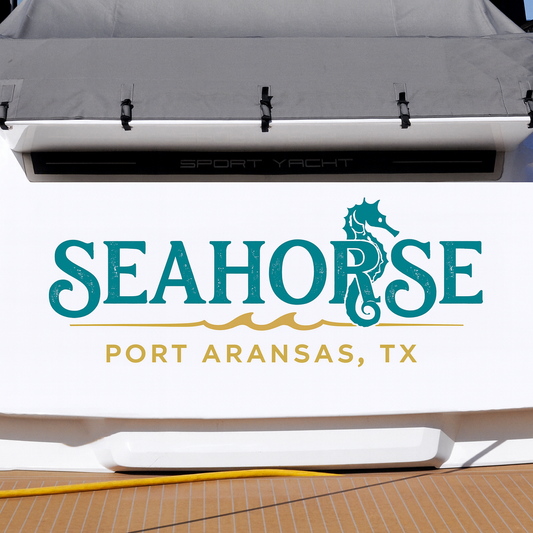 Custom Boat Stern Decal Sticker Sign | Boat Stern Name & Hailing City (Port) Sign