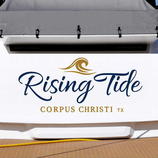 Custom Boat Stern Decal Sticker Sign | Boat Stern Name & Hailing City (Port) Sign