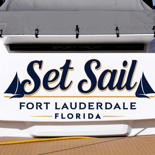 Custom Boat Stern Decal Sticker Sign | Boat Stern Name & Hailing City (Port) Sign