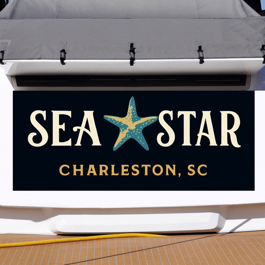 Custom Boat Stern Decal Sticker Sign | Boat Stern Name & Hailing City (Port) Sign